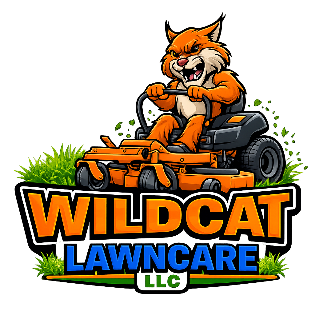 ai wildcat riding a zero turn lawnmower